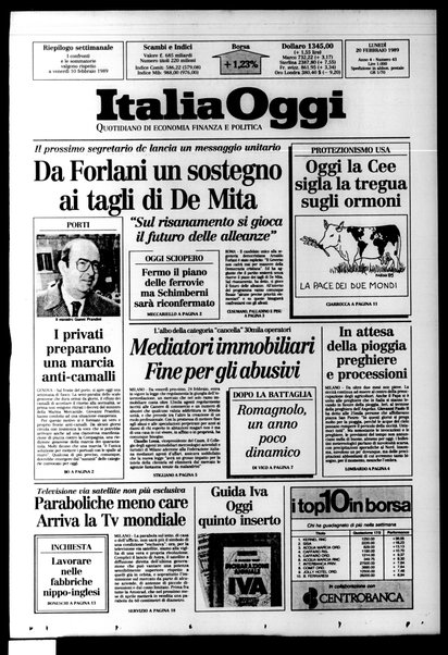 Italia oggi : quotidiano di economia finanza e politica